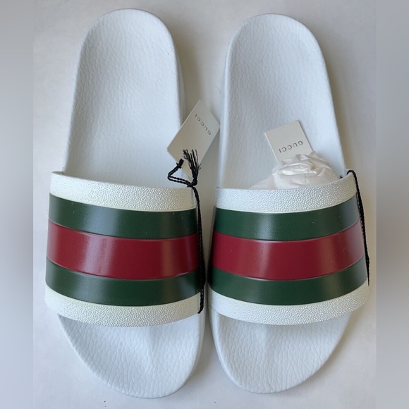 BRAND NEW Gucci Men's Signature Stripe Slide Sandals - Picture 2 of 3